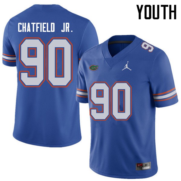 Jordan Brand Youth #90 Andrew Chatfield Jr. Florida Gators College Football Jersey Royal